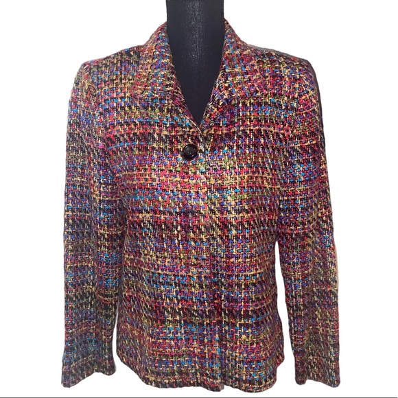 🌟🔥 BOGO Sale🔥🌟 Coldwater Creek Multicolor Tweed Blazer - Picture 4 of 11